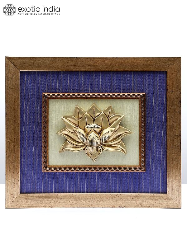 15" Wood Framed Lotus Flower | Wall Hanging