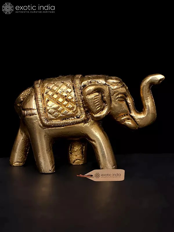 2" Small Decorative Elephant Brass Statue