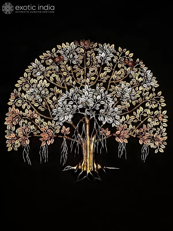 31" Large Brass Tree of Life with Perched Birds | Wall Mount | Home Decor