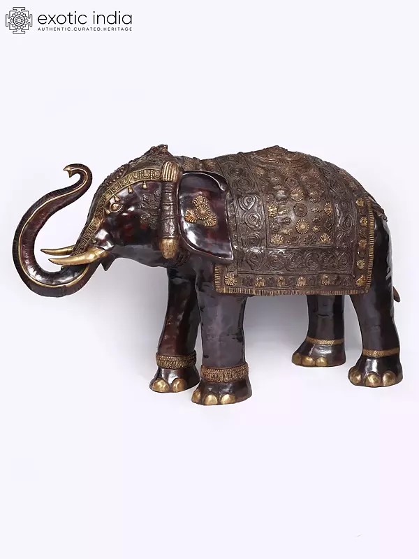 81" The Ornamental Maharaja’s Elephant | Huge Size Decorative Brass Statue