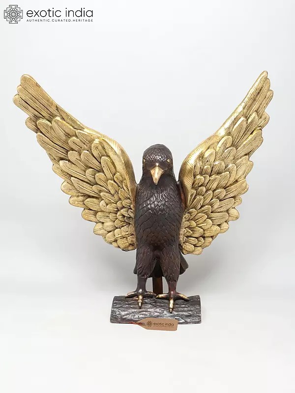 39" Large Majestic Golden-Winged Eagle | Brass Statue | Home Decor