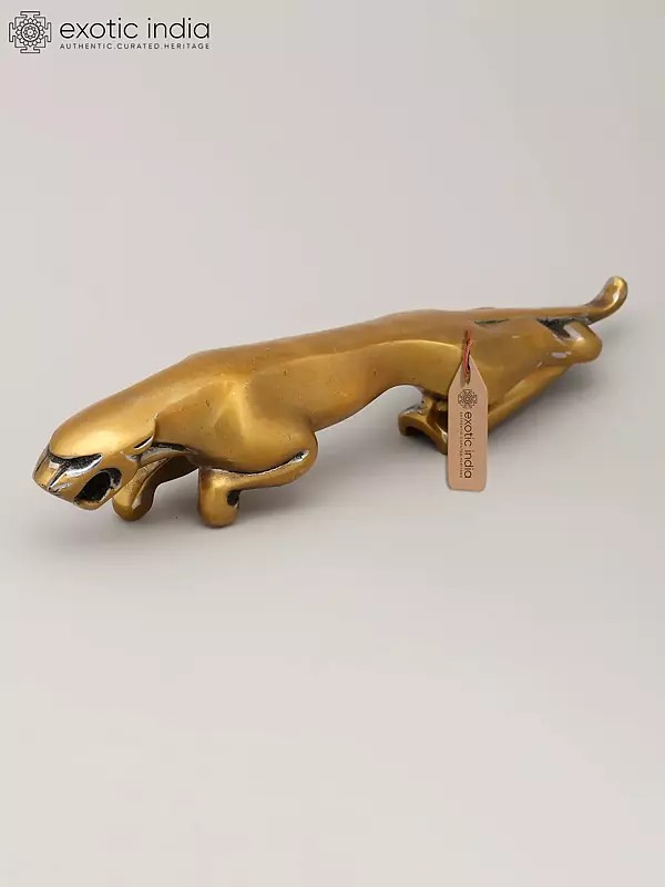 7" Jaguar Showpiece | Brass Statue | Table Decor