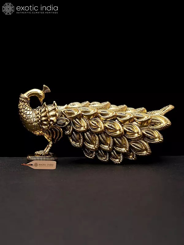 3" Small Superfine Peacock Figurine | Table Decor | Brass Statue