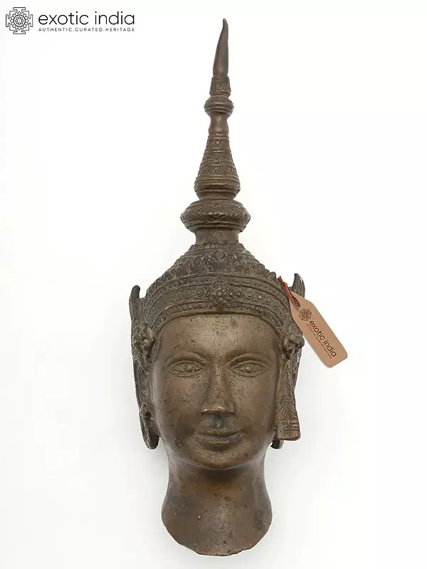 10" Thai Lady Head | Brass Home Decor