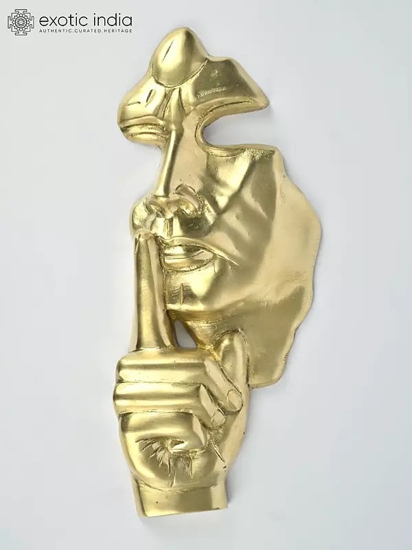 12" Keep Silence | Brass Wall Hanging Statue