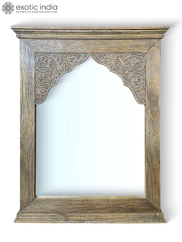48" Vintage Look Hand Carved Wooden Wall Mirror Frame For Home