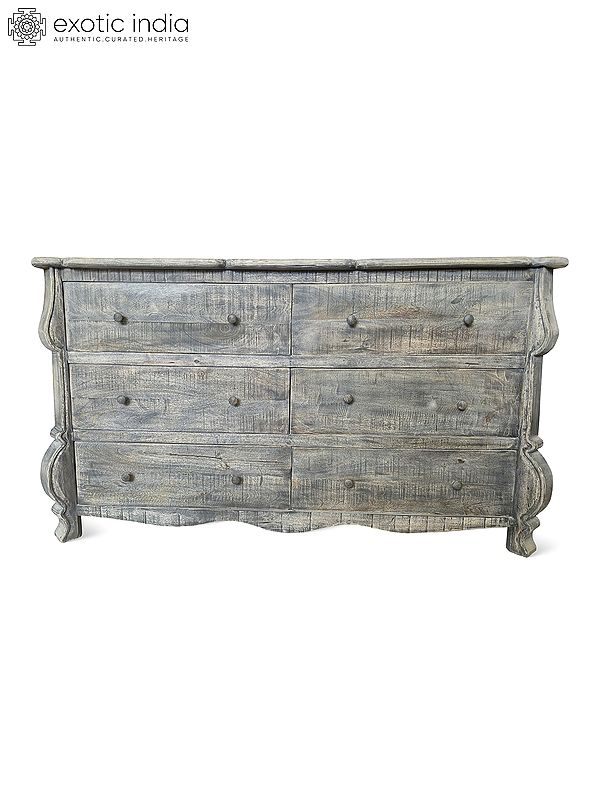 63" Vintage Design Handmade Mango Wood Multi Drawer Cabinet