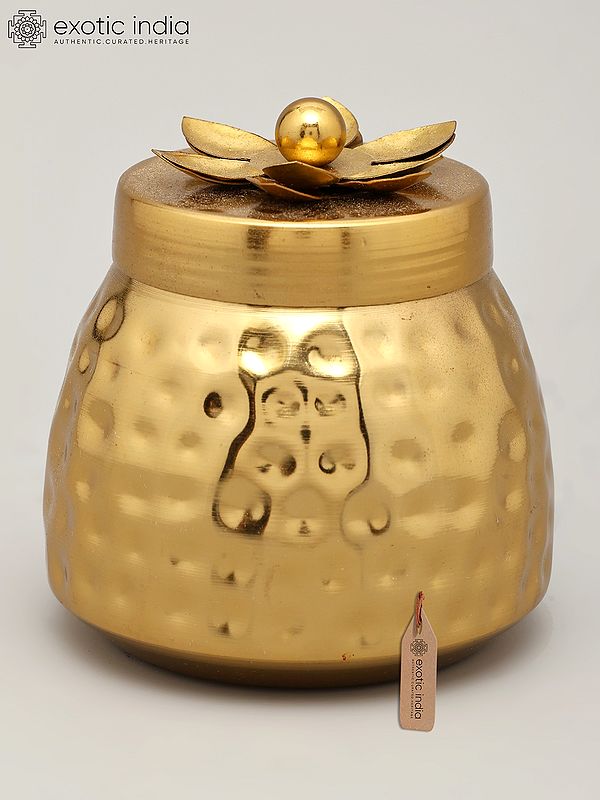 4" Small Designer Kitchen Jar/Container | Brass Item