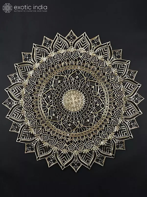 29" Wall Hanging Mandala Art in Brass