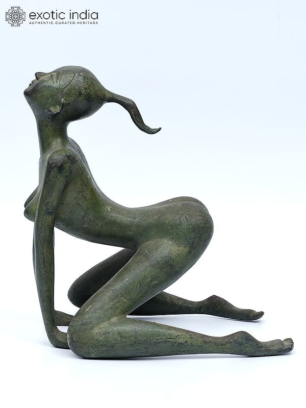 10" Lady Doing Yoga | Bronze Statue | Home Decorative Piece