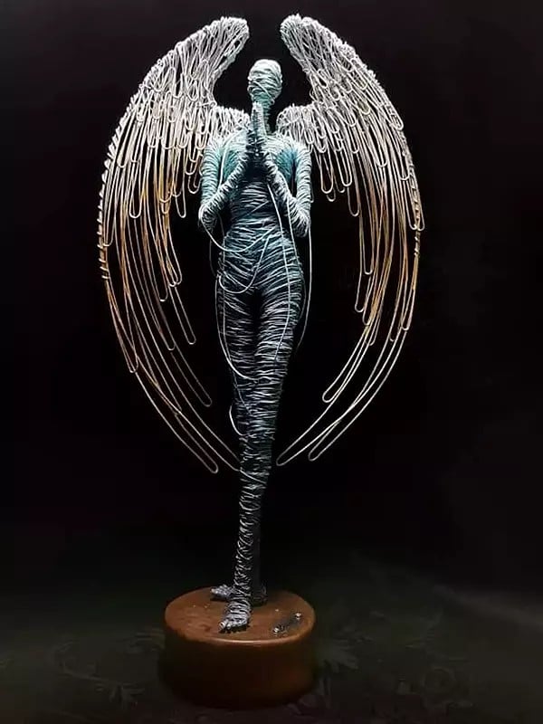 11" Angel - Iron Wire Art | Handmade | Table And Home Décor