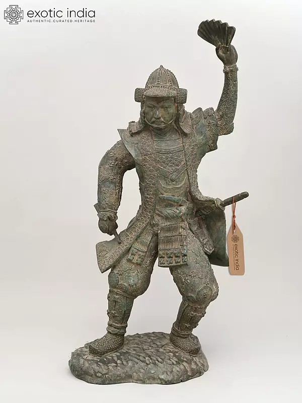21" Japanese Samurai Warrior | Bronze Statue | Table & Home Decor