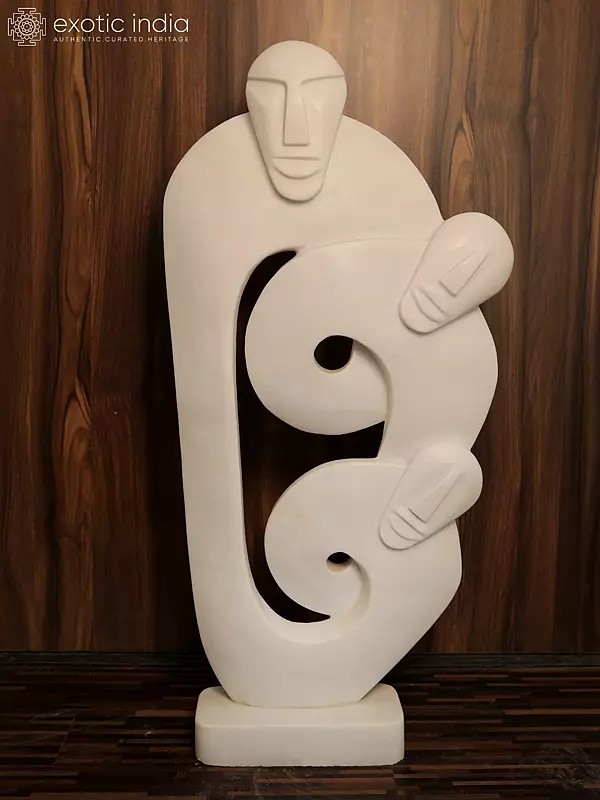 Cycle of Being: The Eternal Continuum in Handcarved White Marble