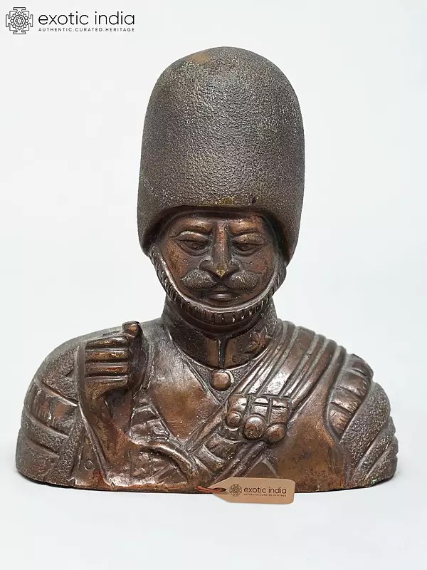 3" Small Colonial-Era Indian Soldier Bust – Heritage Brass Art | Table Piece