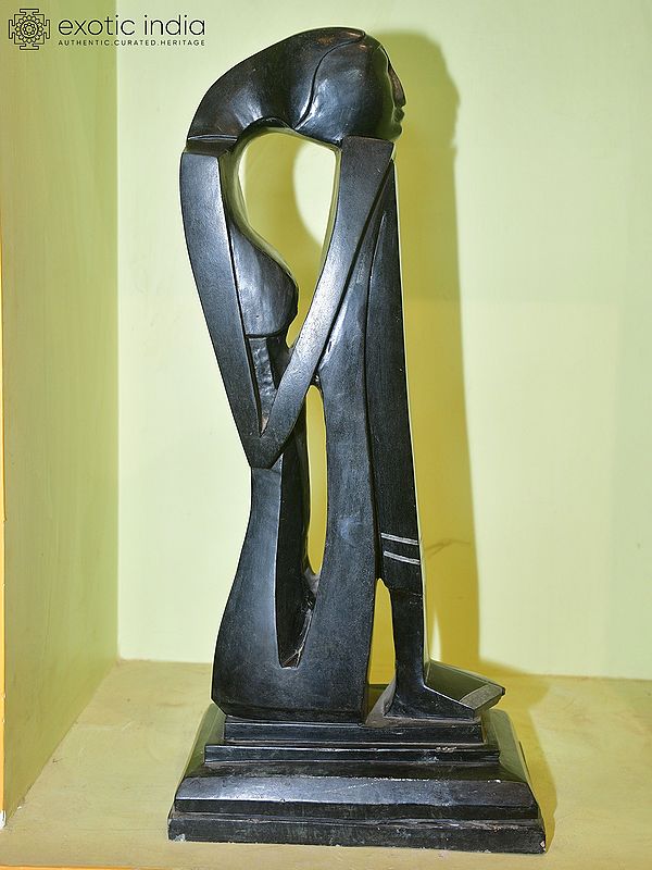 24" Eternal Love | Abstract Modern Art Statue | Orissa Stone | Hand Carved