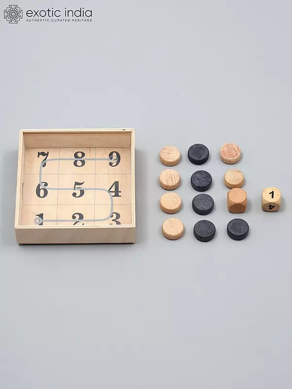 Traditional Wooden Math Puzzle - Dice & Token Strategy Board Game