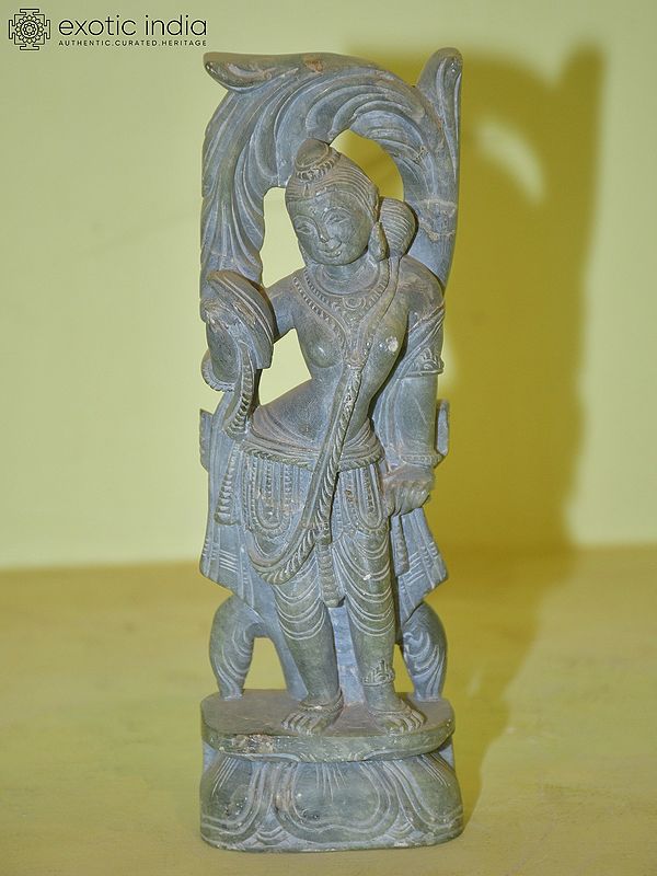 8" A Beautiful Lady Looking at herself in the Mirror | Statue | Hand Carved in Orissa Stone | Excellent indian art