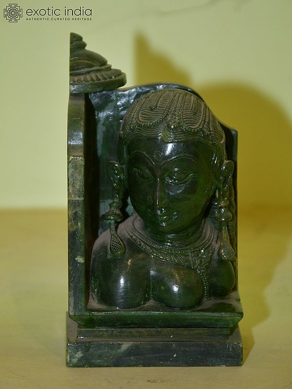 6" Statue of a Beautiful Lady Bust | Hand Carved in Orissa Stone | Excellent indian art