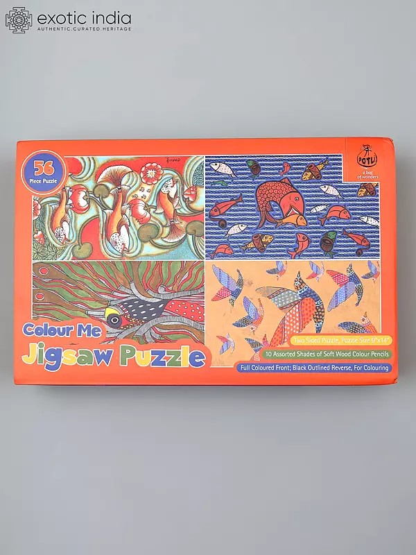 Colour Me Jigsaw Puzzle | DIY Folk Art Paintings Colouring Kit for Kids