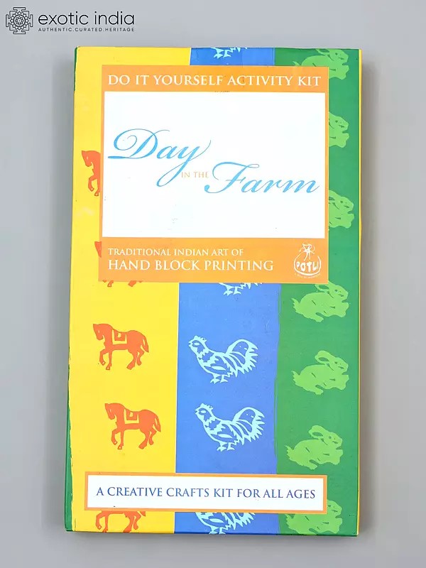 Day in The Farm - Handmade DIY Wooden Block Printing Craft Kit | Activity Kit for Kids