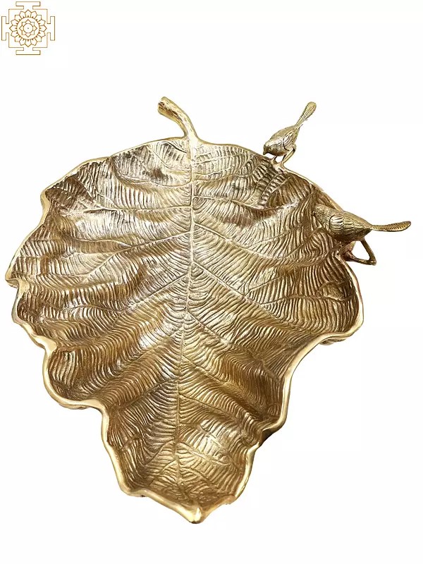 24" Brass Banana Leaf Urli | Handmade