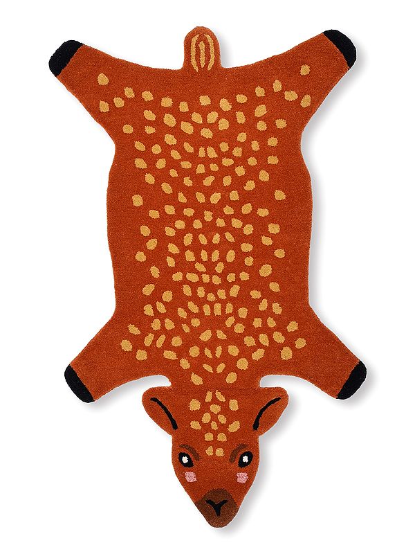 Sudan-Brown Hand-Tufted Spotted Deer Yogic Asana Mat from Mirzapur