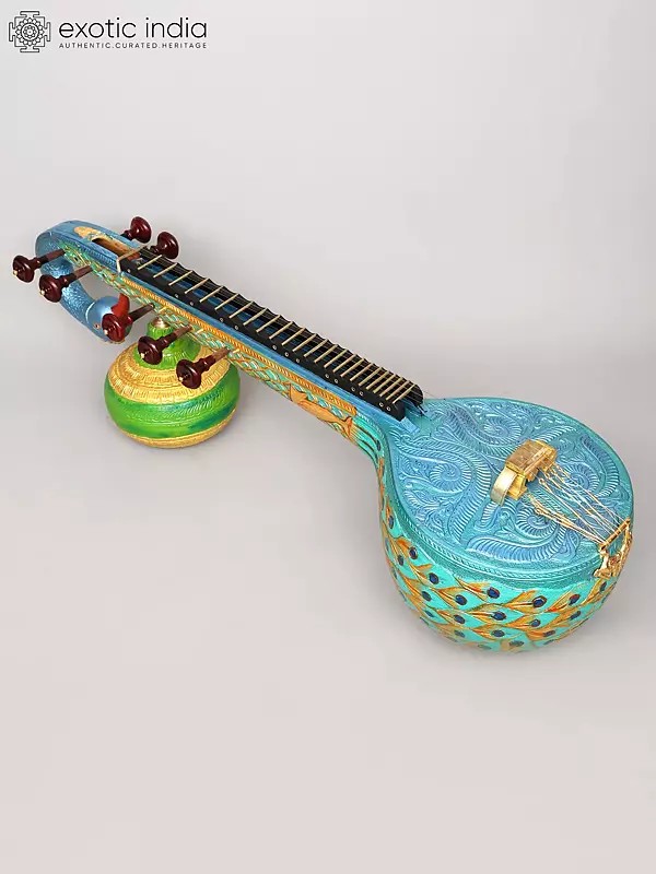 53" Superfine Wooden Carved Award Winning Saraswati Veena