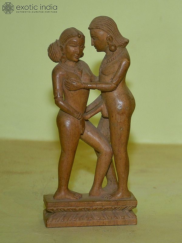 6" Timeless Affection - Kamasutra Statue | Hand Carved in Orissa Stone | Exquisite Indian Art