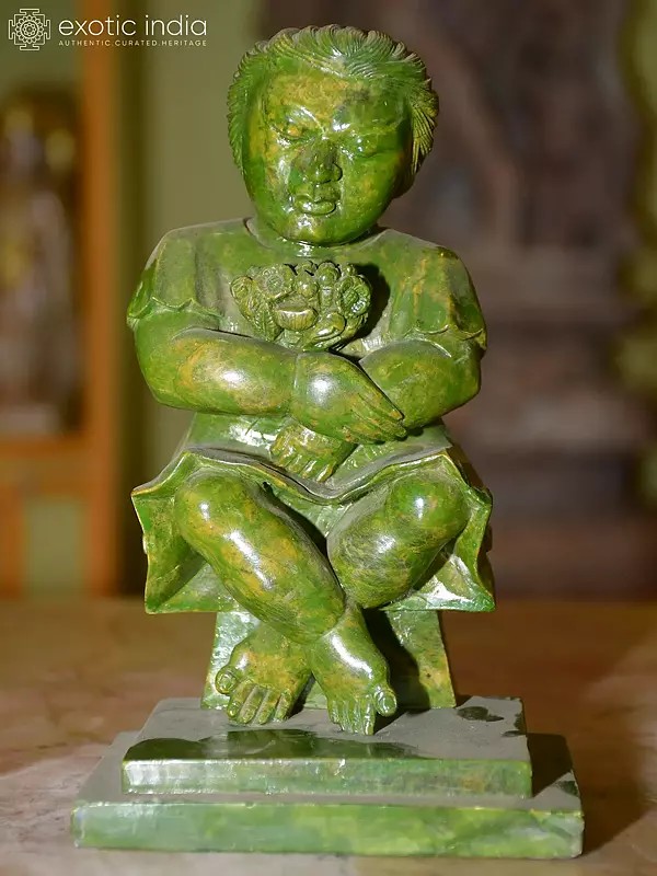 7" Baby Dall | Hand Carved Orissa Stone Statue | Traditional Indian Handmade Art
