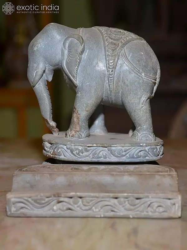 5" Elephant Statue | Orissa Stone Sculpture | Exquisite Indian Handmade Art
