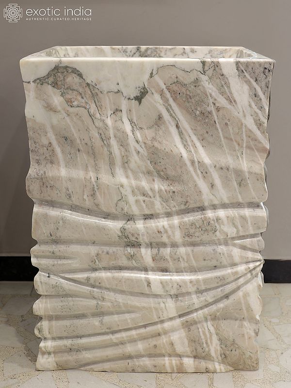 34" Wash Basin | Home Decor | Marble | Exquisite Indian Art