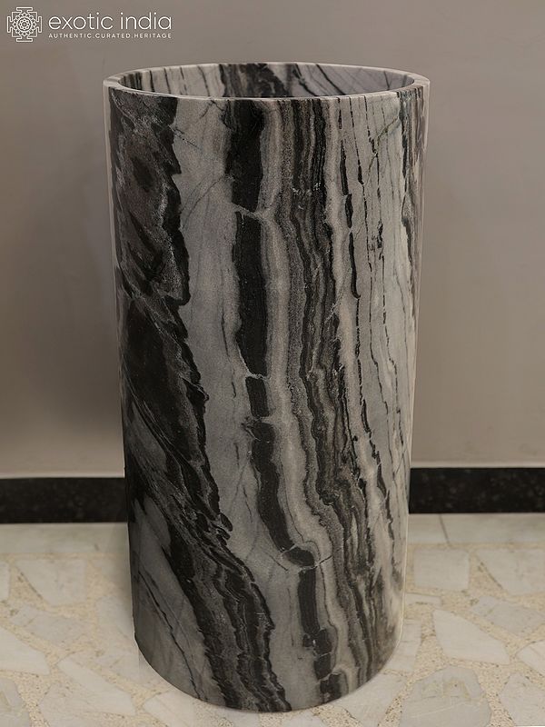 33" Wash Basin | Home Decor | Black Marble | Exquisite Indian Art