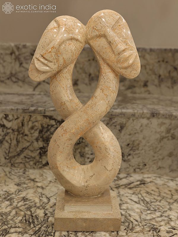26" Solidarity | Abstract Modern Art Statue | Marble | Excellent Indian Art