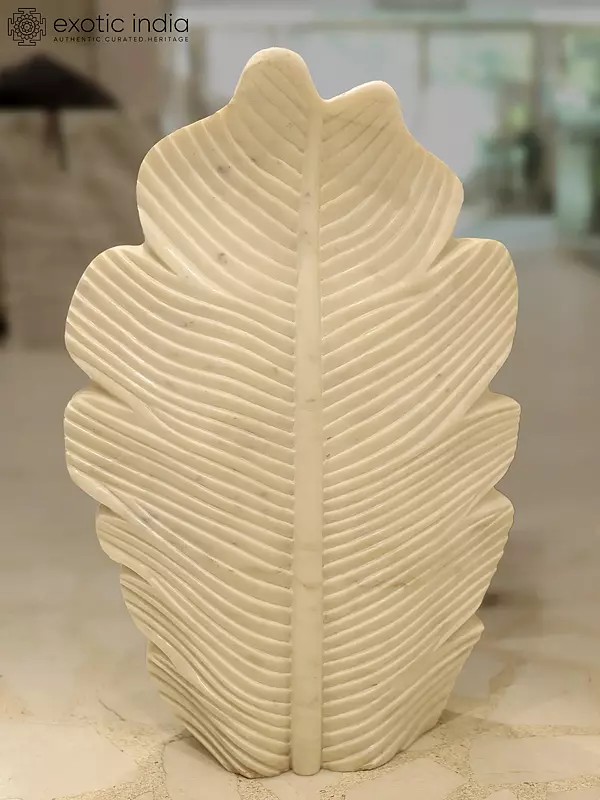 30" Flower Pot - Banana Leaf | Home Decor | Marble | Exquisite Indian Art