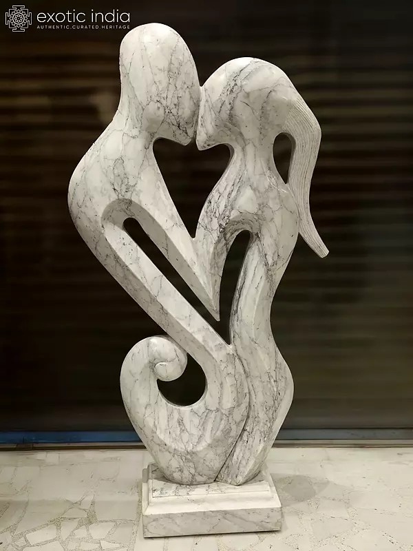64" Mr. & Mrs. Perfect | Abstract Modern Art Statue | Marble | Excellent Indian Art