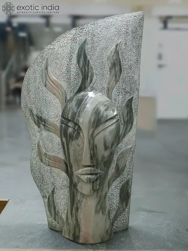 39" Face - Truth of Tomorrow | Abstract Modern Art Statue | Marble | Exquisite Indian Art