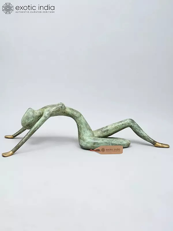 27" The Stretch of Calm - Contemporary Female Form | Home Decor | Brass statue
