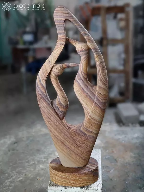 Cranes in Harmony – A Song Revealed by Stone (Modern Art)