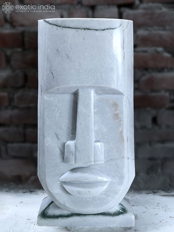 36" Human Face | Modern Art Marble Statue | Exquisite Indian Art