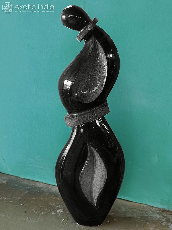 36"Abstract Modern Art | Home Decor | Black Marble Sculpture | Exquisite Indian Art