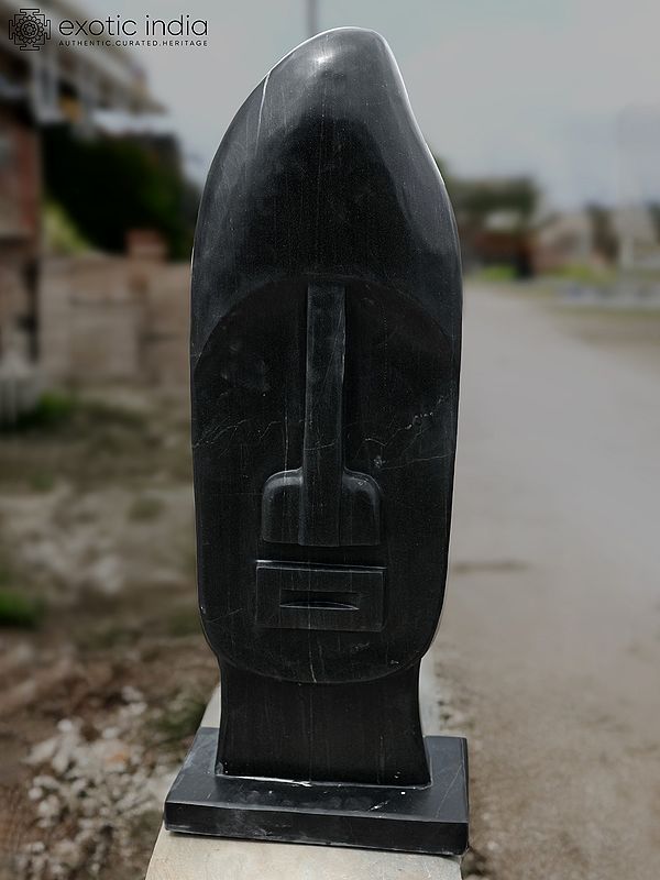 36" The Face That Protects From Evil | Abstract Modern Art Stone Statue | Exquisite Indian Art