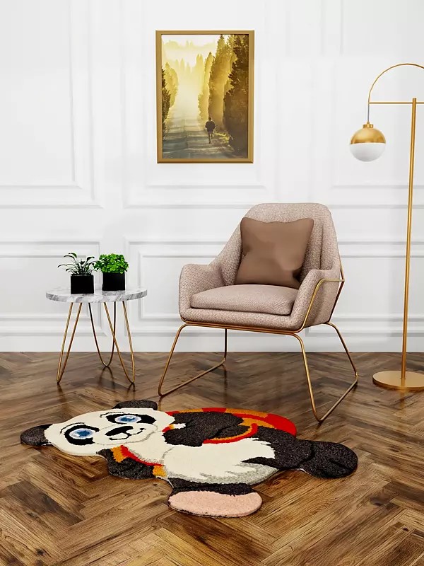 Off-White and Gray Little-Panda Asana form Mirzapur