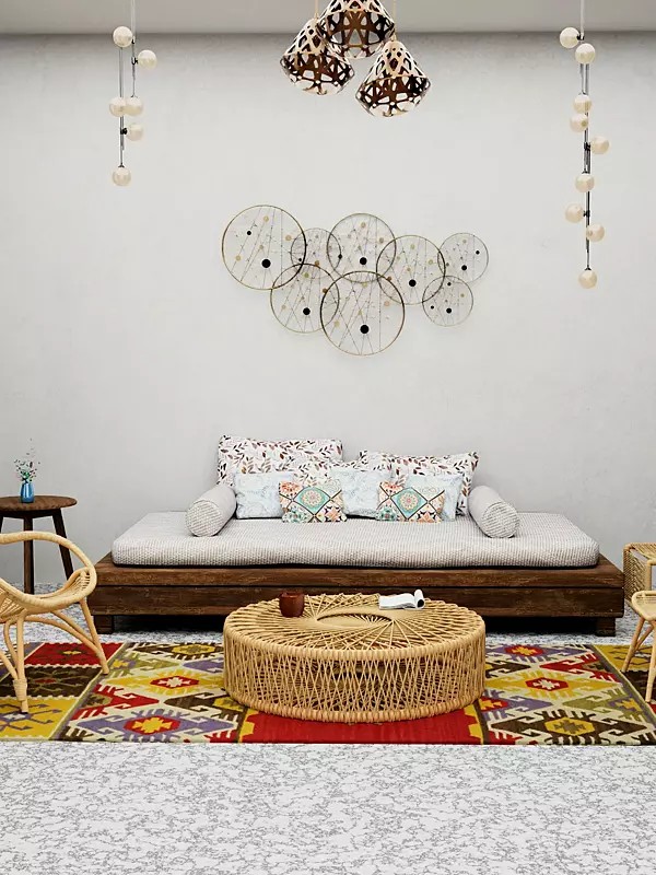 Multicolor Handloom Dhurrie from Sitapur with Kilim Weave