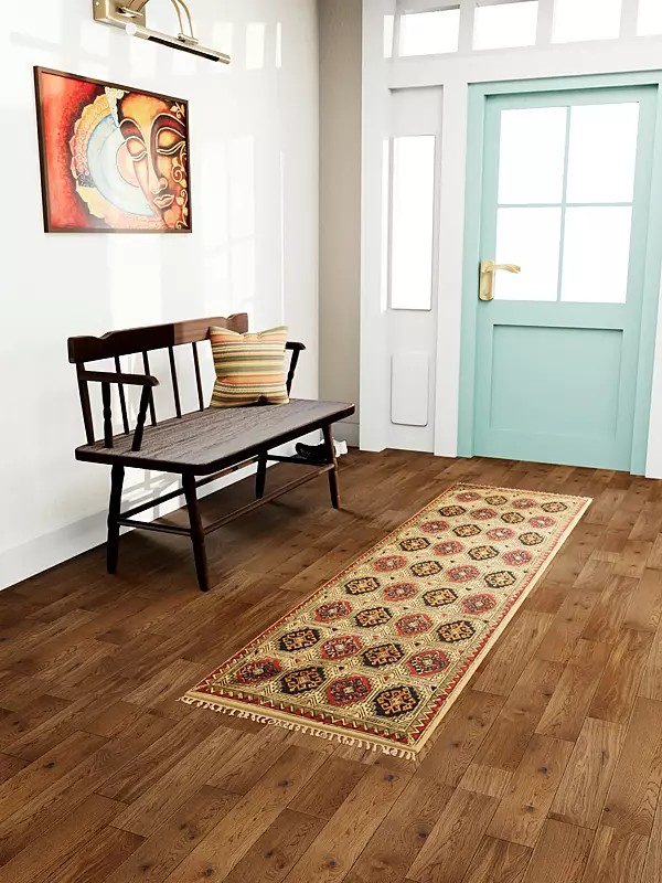 Multicolor Kalamkari Runner from Telangana with Printed Large Bootis