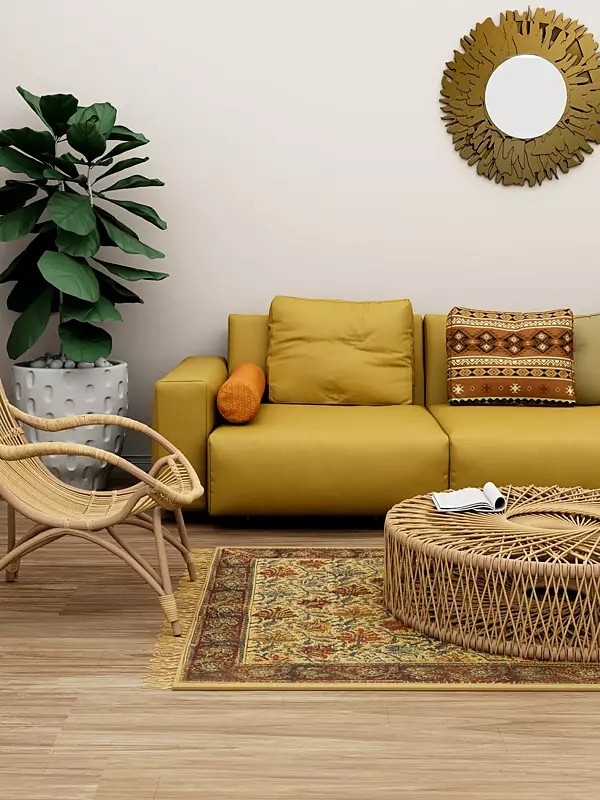 Multicolor Kalamkari Runner from Telangana with Printed Flowers