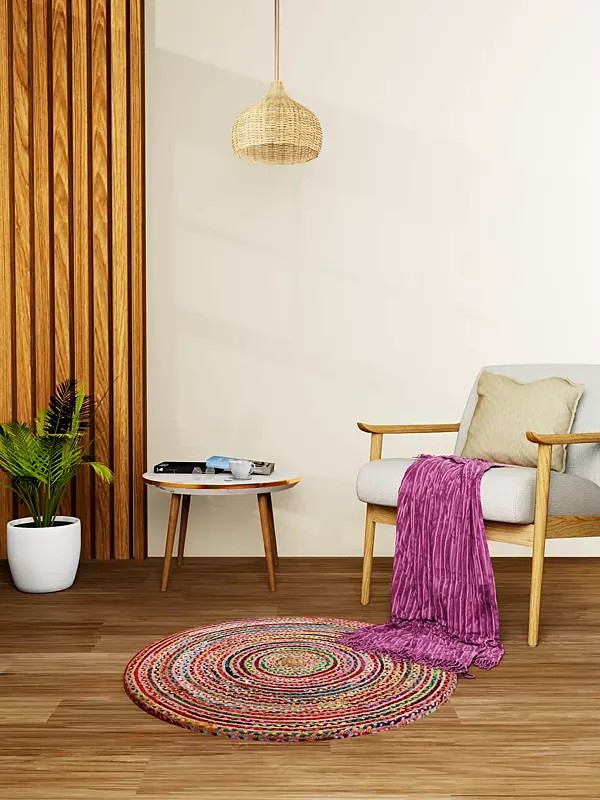 Multicolored Round Asana Mat