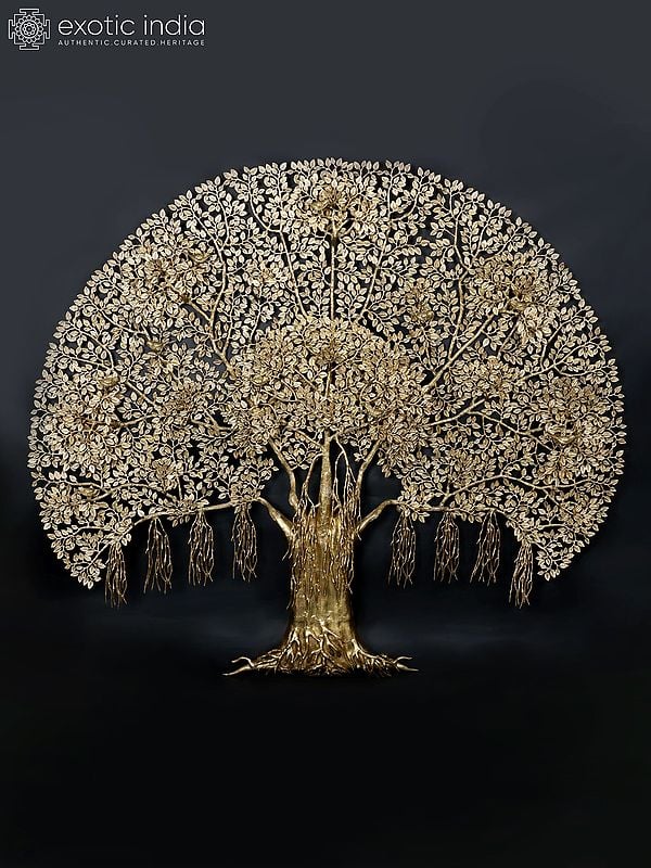 80" Super Large Brass Tree of Life with Chirping Birds