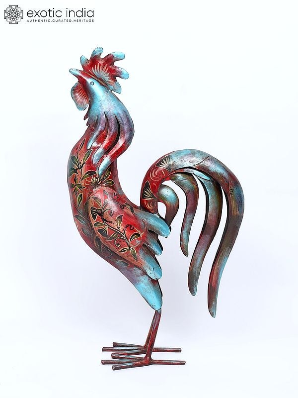 28" Hand-Painted Rooster | Home Decor