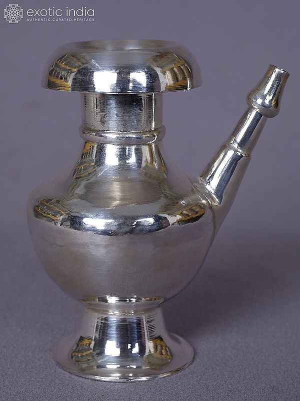 Ritual Plain Pure Silver Surahi (Sada Karuwa) From Nepal | Decorative Items