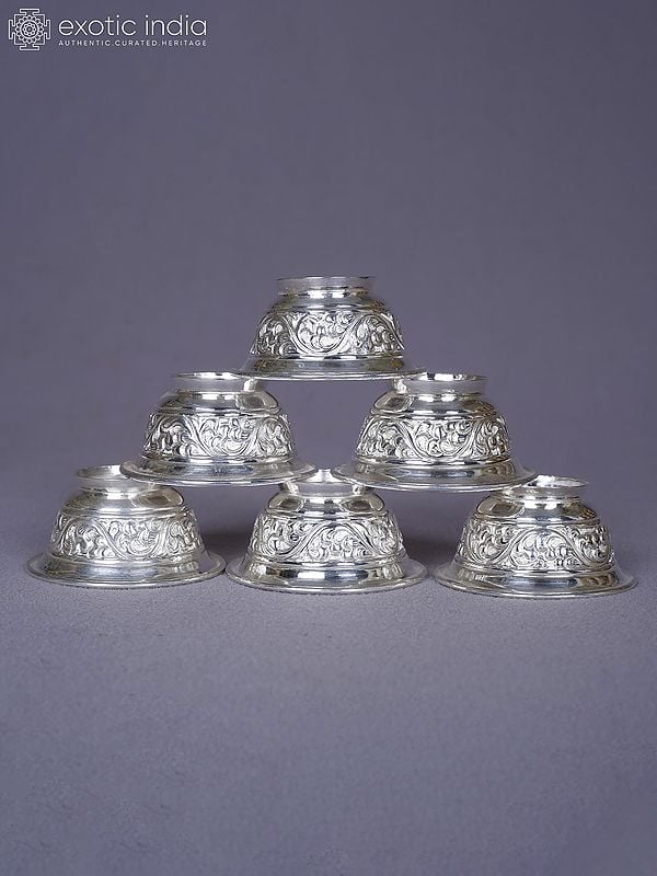 Set Of 6 Decorative Engraved Kitchen Bowl From Nepal | Kitchen And Dining Utensils